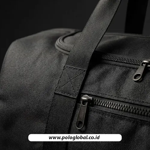 Detail bahan dan kualitas jahitan tas travel custom