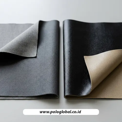 Perbandingan lapisan PU dan PVC pada bagian belakang kain tas