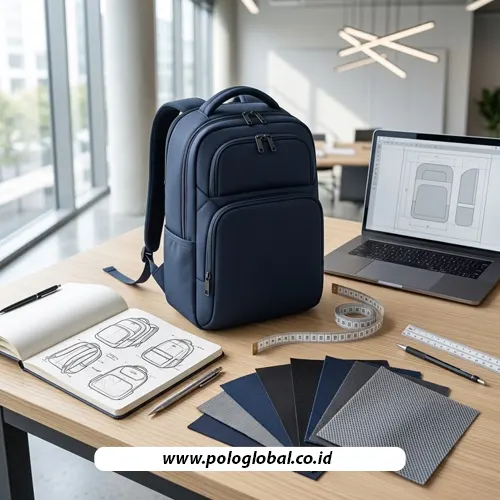 Persiapan spesifikasi model, material, dan ukuran ransel kantor custom