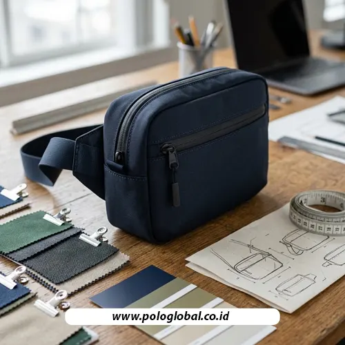Proses pemilihan warna dan bahan tas custom untuk promosi brand