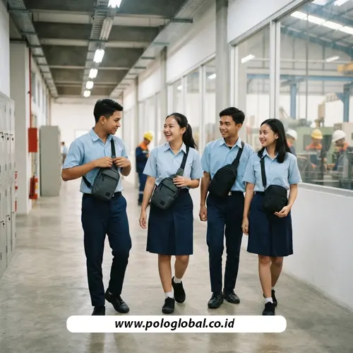 Siswa menggunakan sling bag selama kegiatan pembelajaran luar sekolah